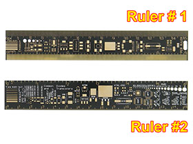 PCB Ruler Set of 2 - 6 Inch with Gold Components Templates